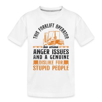 Certified Forklift Truck Operator - Kinder Premium Bio T-Shirt - Weiß - Vorne