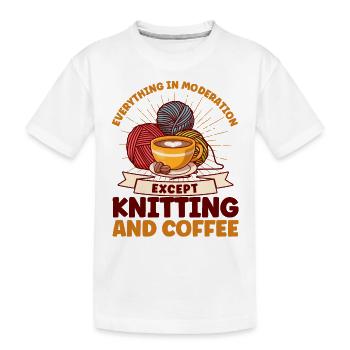 Stricken Garn stricken Stricken Stoff Geschenk - Kinder Premium Bio T-Shirt - Weiß - Vorne