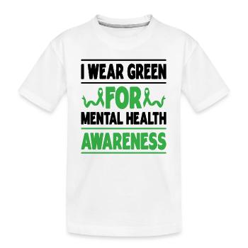 Je porte du vert pour la sensibilisation à la santé mentale Retro - T-shirt bio Premium Enfant - blanc - Devant