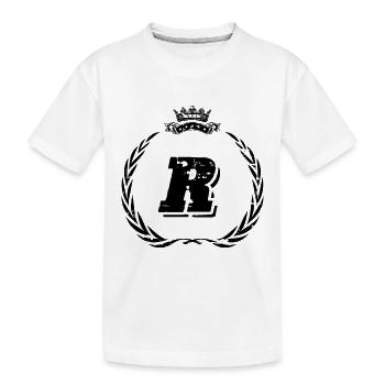 R letter wreath - Kids' Premium Organic T-Shirt - white - Front
