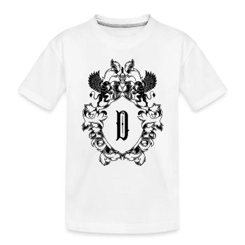 D Buchstabe Wappen - Kinder Premium Bio T-Shirt - Weiß - Vorne