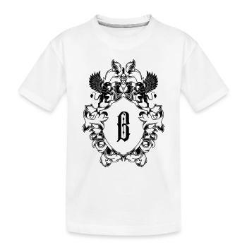 B Buchstabe Wappen - Kinder Premium Bio T-Shirt - Weiß - Vorne