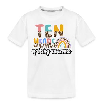 Zehn Jahre Awesome Animal Skin Pattern Geburtstag - Kinder Premium Bio T-Shirt - Weiß - Vorne