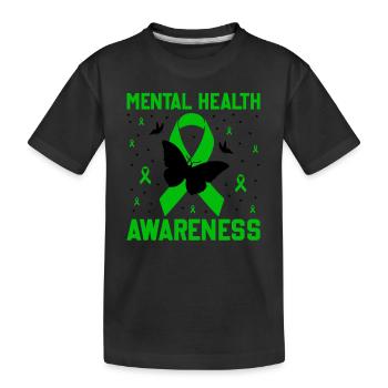 Mental Health Awareness Self Care - Kids' Premium Organic T-Shirt - black - Front