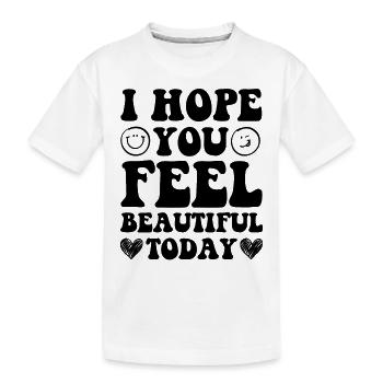 positive Gedanken positives Leben - Kinder Premium Bio T-Shirt - Weiß - Vorne
