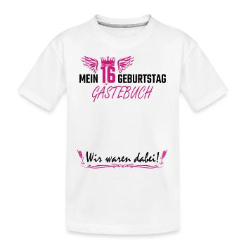16 Geburtstag Frau Mädchen Party Gästebuch Lustig - Kinder Premium Bio T-Shirt - Weiß - Vorne
