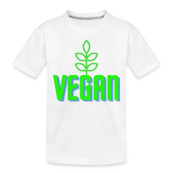 Vegan - Kinder Premium Bio T-Shirt - Weiß - Vorne