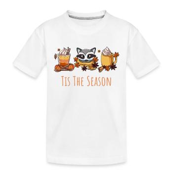 Latte Coffee Raccoon - T-shirt bio Premium Enfant - blanc - Devant