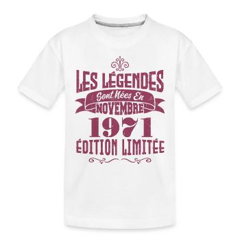 les légendes sont nées en 1971 - T-shirt bio Premium Enfant - blanc - Devant