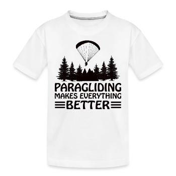 Paragliding Gleitschirmflieger Fallschirm Para - Kinder Premium Bio T-Shirt - Weiß - Vorne