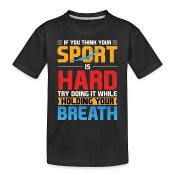 Tauchen Taucher Tauchsport Luft Anhalten - Kinder Premium Bio T-Shirt - Schwarz - Vorne