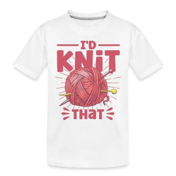 Stricken Stoff Stricken Stricken Geschenk - Kinder Premium Bio T-Shirt - Weiß - Vorne