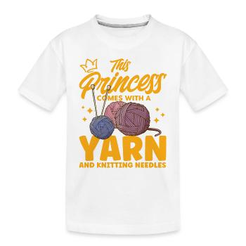 Stricken Stoff Stricken Garn stricken Geschenk - Kinder Premium Bio T-Shirt - Weiß - Vorne