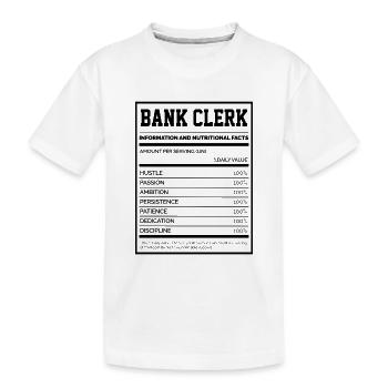 Bank Clerk Information And Nutritional Facts Bookk - Kinder Premium Bio T-Shirt - Weiß - Vorne
