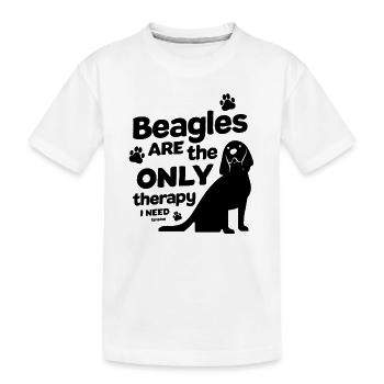 Beagle Hundeliebhaber - Kinder Premium Bio T-Shirt - Weiß - Vorne