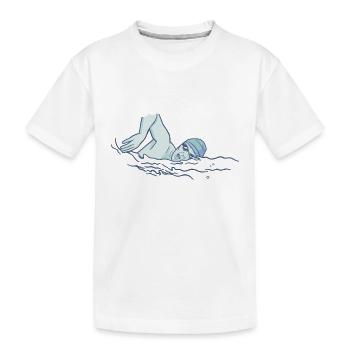 Natation Sauveteur Cours de natation Piscine extérieure Cadeau - T-shirt bio Premium Enfant - blanc - Devant