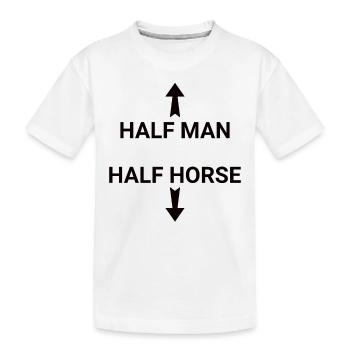 Moitié Humain Moitié Cheval Homme Humour Centaure - T-shirt bio Premium Enfant - blanc - Devant