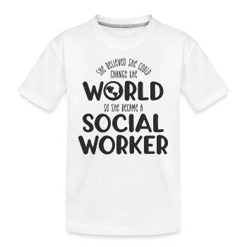 Sie glaubte Sozialarbeiterin - Kinder Premium Bio T-Shirt - Weiß - Vorne