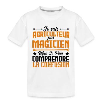 Je suis agriculteur, pas magicien - T-shirt bio Premium Enfant - blanc - Devant