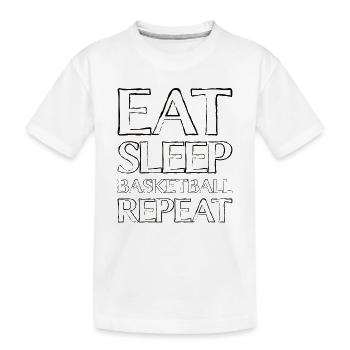 Eating Sleep Basketball - Kids' Premium Organic T-Shirt - white - Front