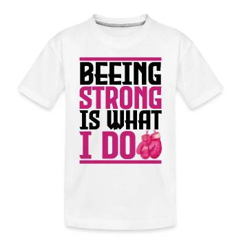 Breast cancer, you are strong. - Kids' Premium Organic T-Shirt - white - Front
