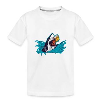 Ich habe Hunger wie ein verrückter Hai - Kinder Premium Bio T-Shirt - Weiß - Vorne
