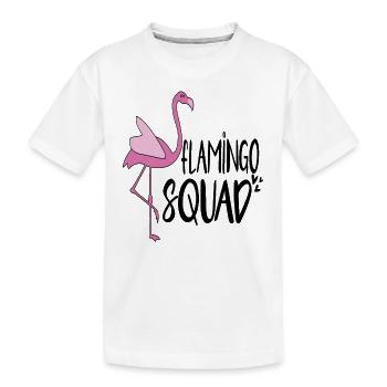 Flamingo-Kader - Kinder Premium Bio T-Shirt - Weiß - Vorne