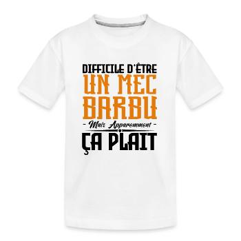mec barbu, citations barbe, cadeau mec - T-shirt bio Premium Enfant - blanc - Devant
