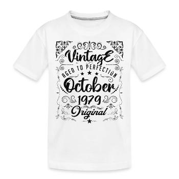 Jahrgang geboren im Oktober 1979 - Jubiläumsgeschenk. - Kinder Premium Bio T-Shirt - Weiß - Vorne