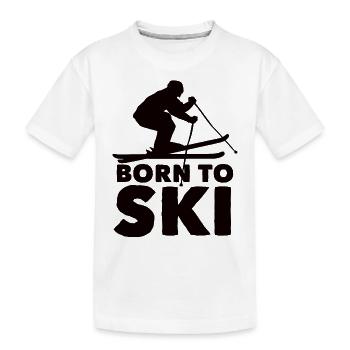 Skieurs Montagnes Descente Ski Sport Skis Ski Ski - T-shirt bio Premium Enfant - blanc - Devant