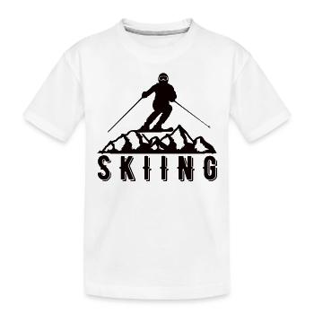 Skieurs Montagnes Descente Ski Sport Skis Ski Ski - T-shirt bio Premium Enfant - blanc - Devant