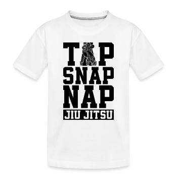 Tap Snap Nap Jiu Jitsu Combat Fighting Fighter - Kinder Premium Bio T-Shirt - Weiß - Vorne