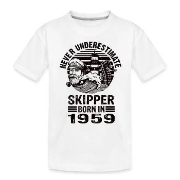 Never Underestimate Skipper né en 1959 - T-shirt bio Premium Enfant - blanc - Devant