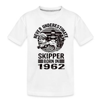 Never Underestimate Skipper né en 1962 - T-shirt bio Premium Enfant - blanc - Devant