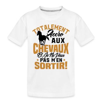 Totalement accro aux chevaux - T-shirt bio Premium Enfant - blanc - Devant