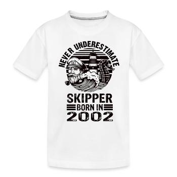Never Underestimate Skipper né en 2002 - T-shirt bio Premium Enfant - blanc - Devant