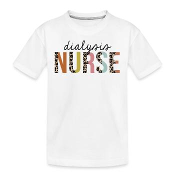 Infirmière en dialyse Leopard Print Infirmière autorisée - T-shirt bio Premium Enfant - blanc - Devant