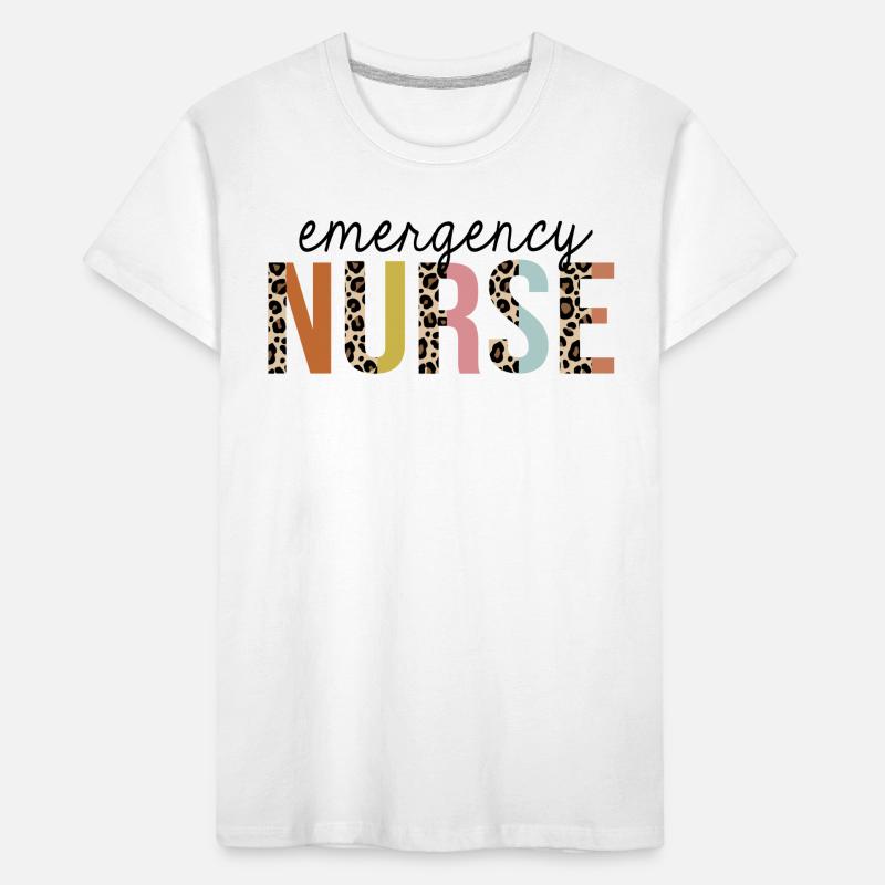 Notfallkrankenschwester Leopard Print registriert RN Kinder Premium Bio T-Shirt
