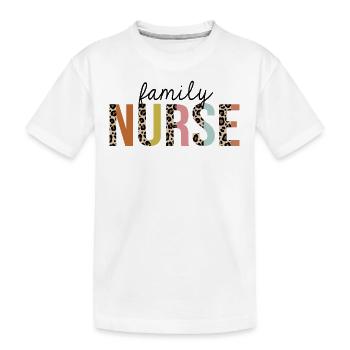 Infirmière familiale Leopard Print Infirmière autorisée - T-shirt bio Premium Enfant - blanc - Devant
