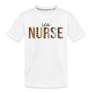 ICU Krankenschwester Leopard Print Registrierte RN Krankenpflege - Kinder Premium Bio T-Shirt - Weiß - Vorne