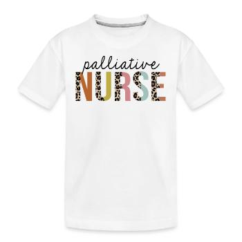 Infirmière en soins palliatifs Leopard Print Infirmière autorisée - T-shirt bio Premium Enfant - blanc - Devant