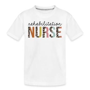 Rehabilitation Krankenschwester Leopard Print Registered RN - Kinder Premium Bio T-Shirt - Weiß - Vorne