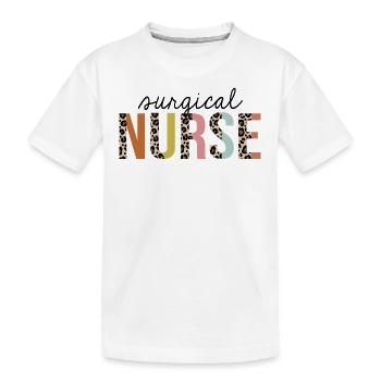 Surgical Nurse Leopard Print Registered RN - Kids' Premium Organic T-Shirt - white - Front