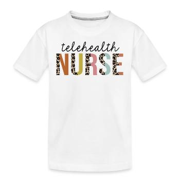 Infirmière en télésanté Leopard Print Registered RN - T-shirt bio Premium Enfant - blanc - Devant