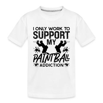 Je ne travaille que pour Paintball Splatter Paintball Player - T-shirt bio Premium Enfant - blanc - Devant