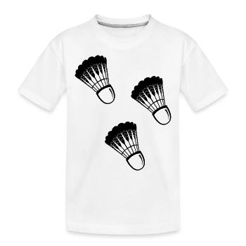 Badminton - Kinder Premium Bio T-Shirt - Weiß - Vorne