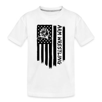 Arm Wrestling Arm Muscle Sport Enthusiast Wrestler - Kinder Premium Bio T-Shirt - Weiß - Vorne