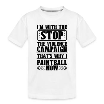 I'm With Stop Violence Now Paintball Airgun Player - Kids' Premium Organic T-Shirt - white - Front