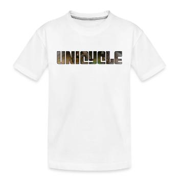Einrad fahren - Kinder Premium Bio T-Shirt - Weiß - Vorne