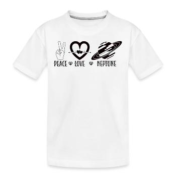 Paix Amour Neptune Planète Espace Galaxie - T-shirt bio Premium Enfant - blanc - Devant